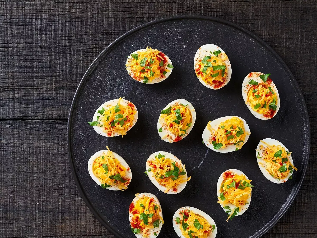 Huevos rellenos a la mimosa